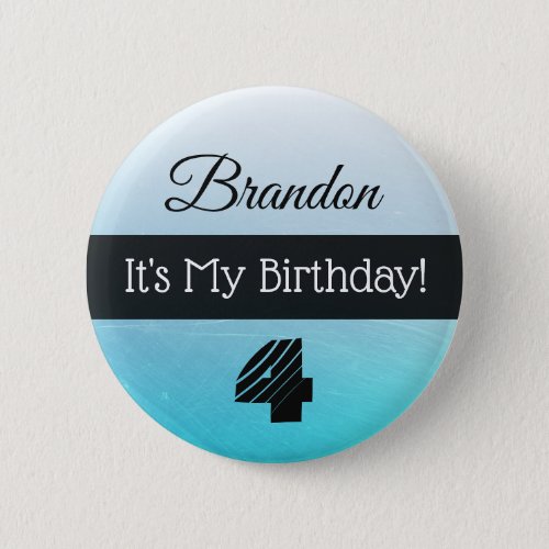 Personalized Its My Birthday Blue Boys Button