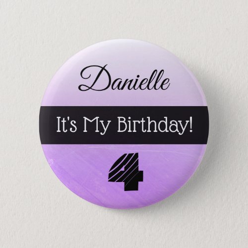 Personalized Its My Birthday Purple Girls Button