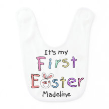 Personalized It's My First Easter Bib