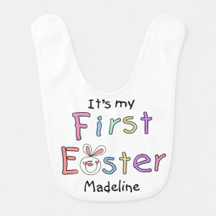 Personalized It's My First Easter Bib