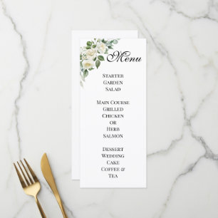 Personalized Ivory Blossom Wedding Menu