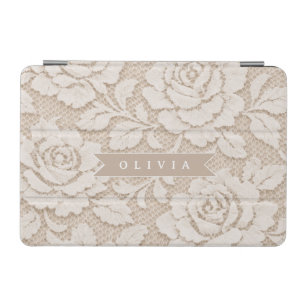 Personalized Ivory Lace Bridal Elegant Vintage iPad Mini Cover