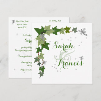 personalized ivy and fairy wedding announcement
