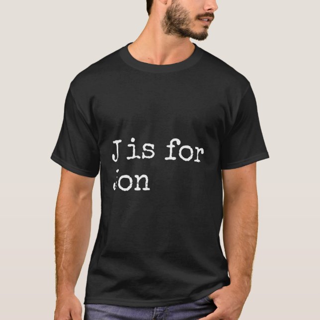 Personalized J Is For Jon Name Student Kindergarte T-Shirt (Front)