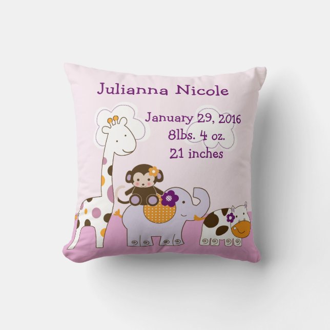 Personalized Jacana Girl Animals Pillow Keepsake (Front)