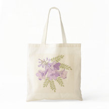 Personalized Jacaranda Blooms Floral Tote Bag