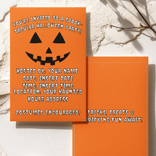 Personalized Jack-o'-Lantern Halloween Party Invitation