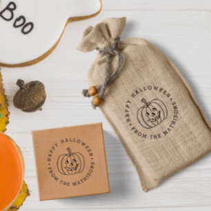 Personalized Jack O Lantern Happy Halloween Self-inking Stamp