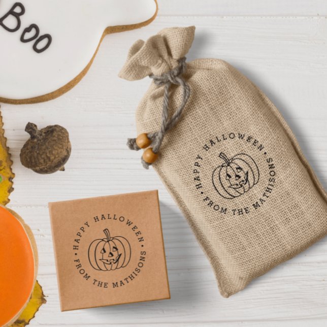 Personalized Jack O Lantern Happy Halloween Self-inking Stamp (Creator Uploaded)