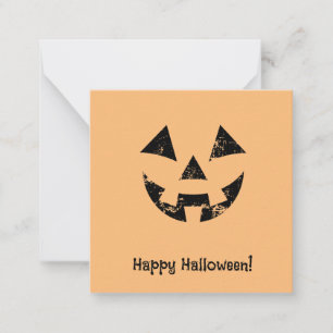 Personalized Jack-o-lantern pumpkin face Halloween Note Card