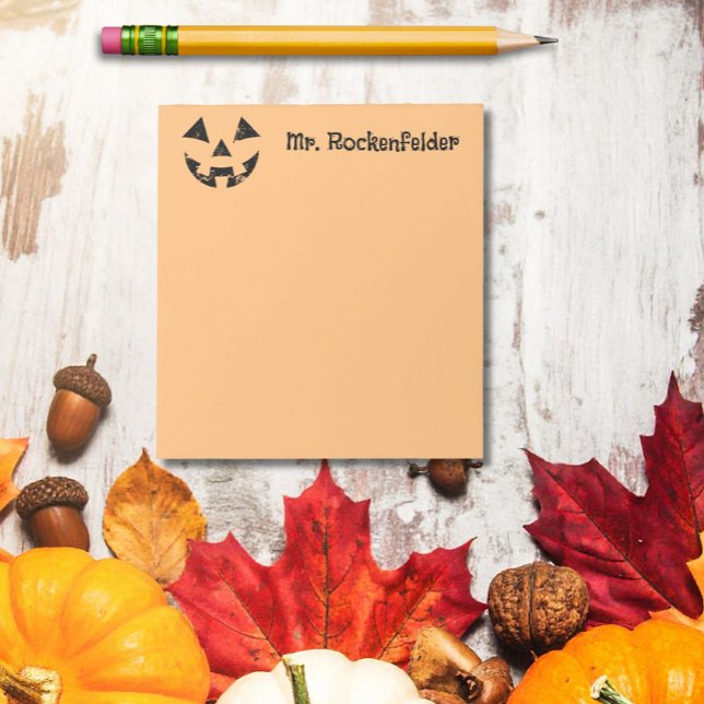 Personalized Jack-o-lantern pumpkin face Halloween Post-it Notes (Creator Uploaded)