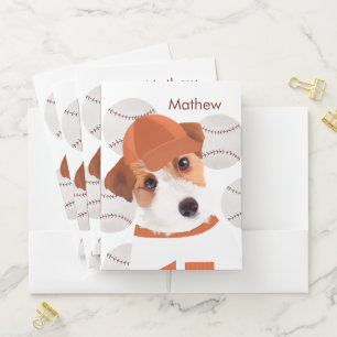 Personalized Jack Russell Dog Baseball Jersey Pocket Folder