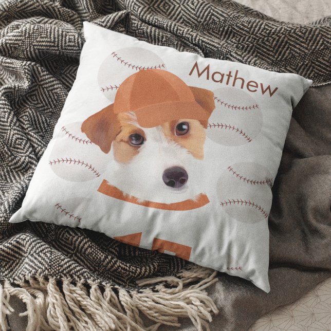 Personalized Jack Russell Dog Baseball Jersey  Throw Pillow (Creator Uploaded)