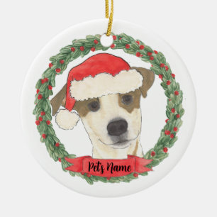 Personalized Jack Russell Terrier Christmas Ceramic Ornament
