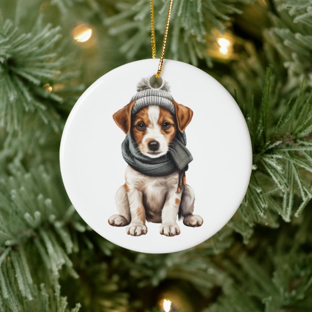 Personalized Jack Russell Terrier Dog Ceramic Ornament (Tree)