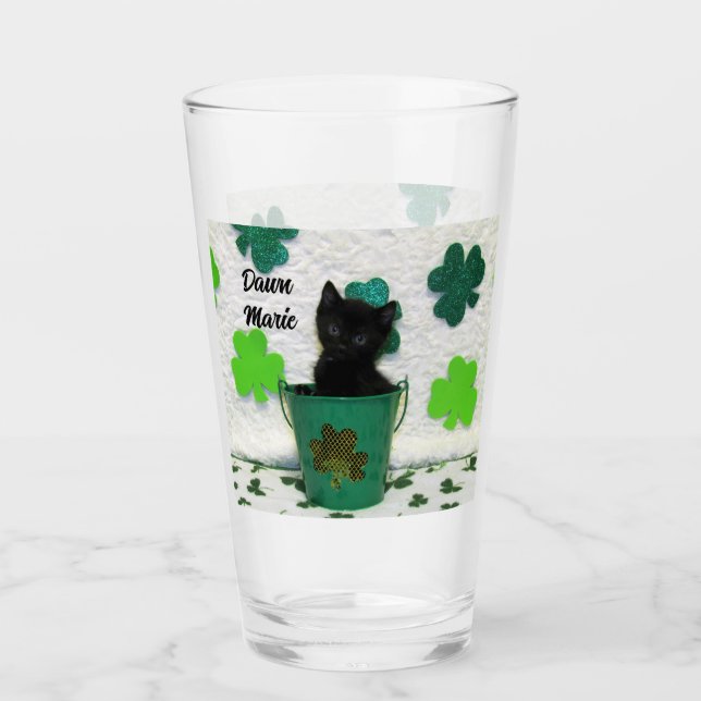 Personalized - Jack the Cat's St. Patrick's Day Glass (Front)