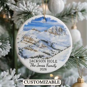 Personalized Jackson Hole Mountain Resort, Wyoming Ceramic Ornament