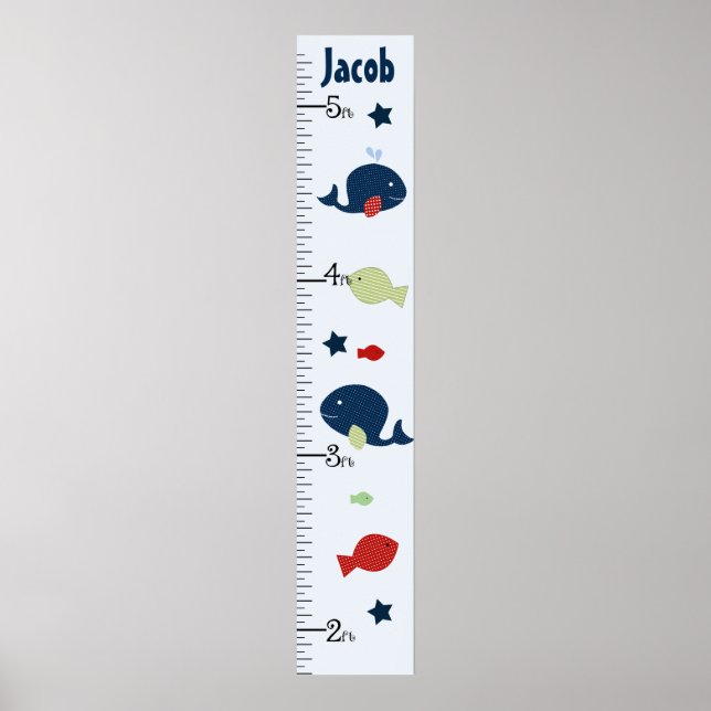 Personalized Jackson Whale/Fish Growth Chart (Front)