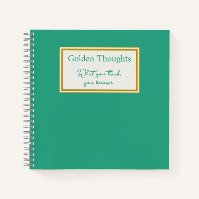 Personalized Jade Green and Gold Journal (Front)