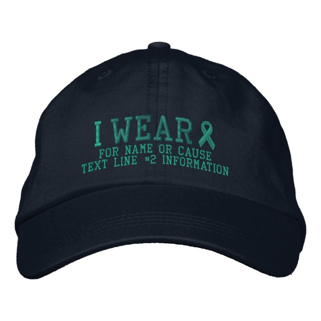 Personalized Jade Ribbon Awareness Embroidery Embroidered Baseball Hat (Front)