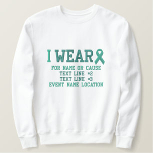 Personalized Jade Ribbon Awareness Embroidery Embroidered Sweatshirt
