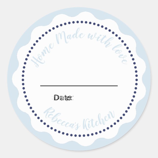 Personalized Jam Canning | Homemade  Mason Jar Classic Round Sticker (Front)