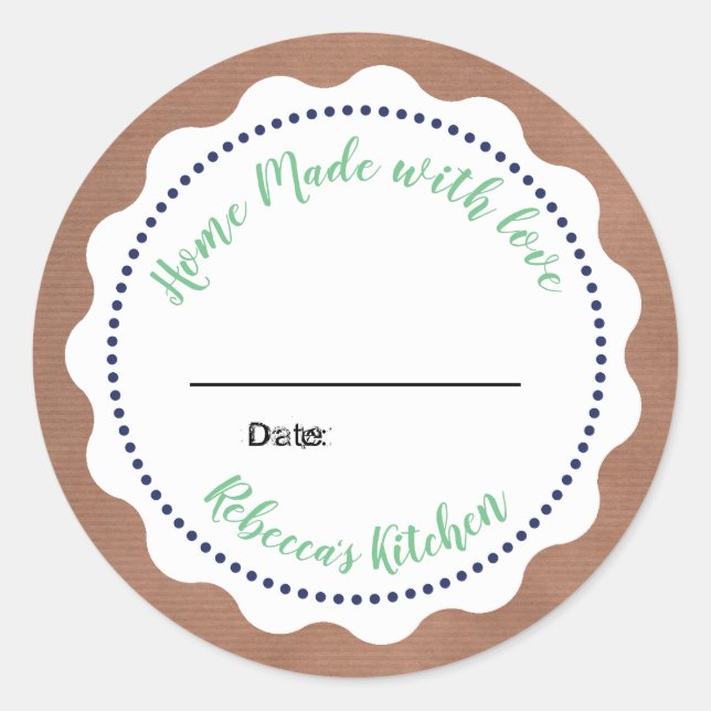Personalized Jam Canning | Homemade  Mason Jar Classic Round Sticker (Front)