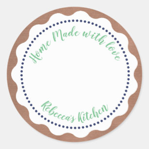 Personalized Jam Canning Homemade Mason Jar Classic Round Sticker