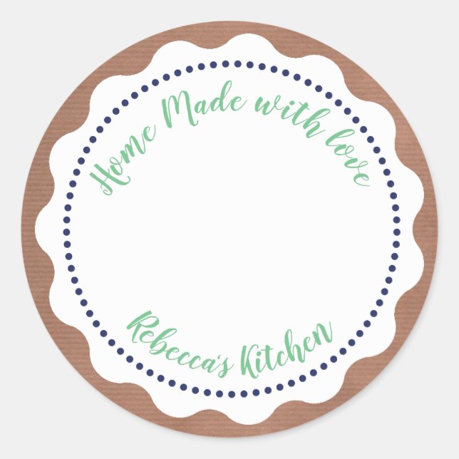 Personalized Jam Canning | Homemade  Mason Jar Classic Round Sticker (Front)