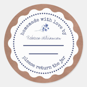 Personalized Jam Canning   Homemade  with love Classic Round Sticker