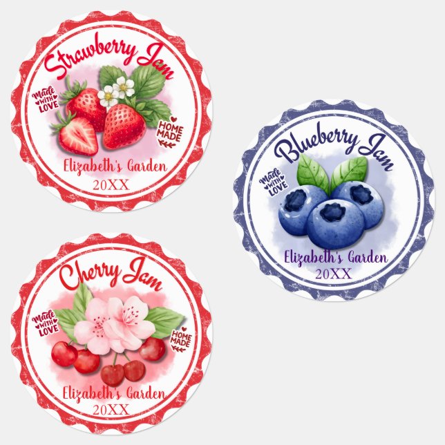 Personalized Jam Jar Waterproof Labels  (Group)