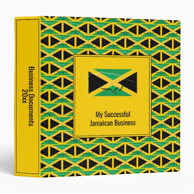 Personalized JAMAICA FLAG 3 Ring Binder (Front/Spine)