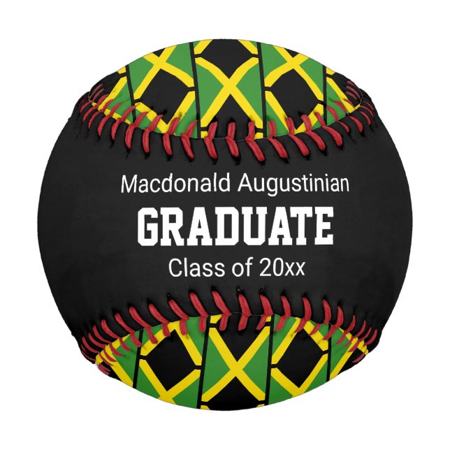Personalized JAMAICA FLAG Graduate Baseball (Front)