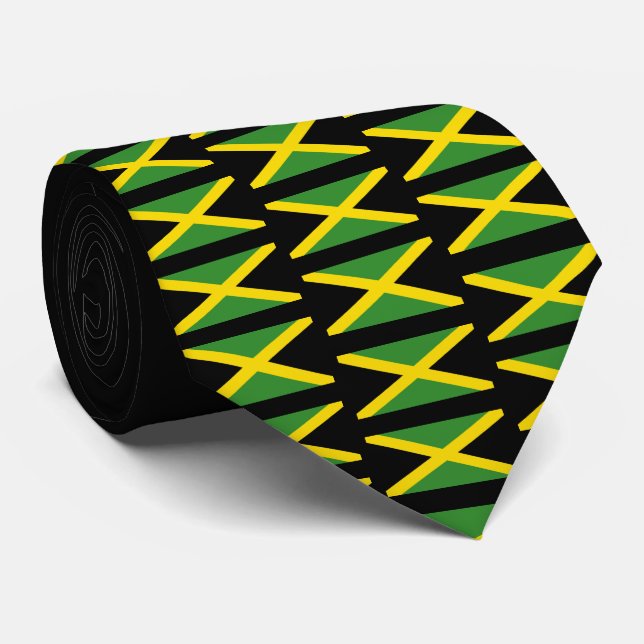Personalized JAMAICA FLAG Monogram Neck Tie (Rolled)