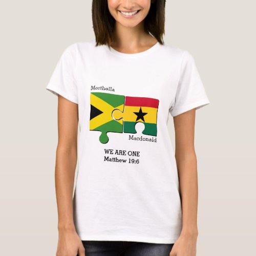 Personalized JAMAICA GHANA Christian Flag T_Shirt
