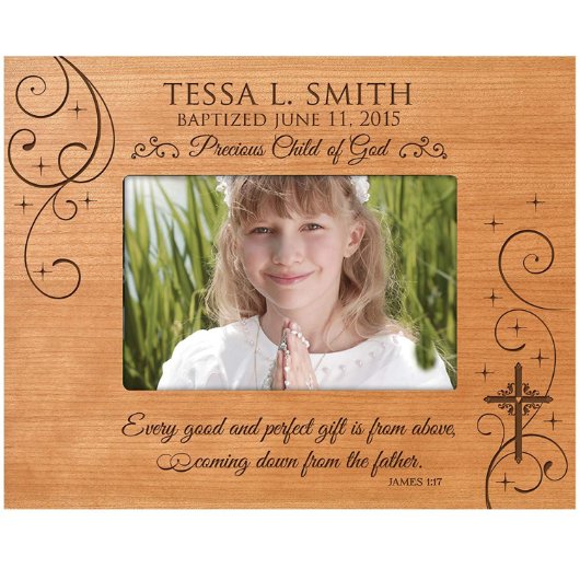 Personalized James 1:17 4X6 Picture Frame - Cherry (Front)