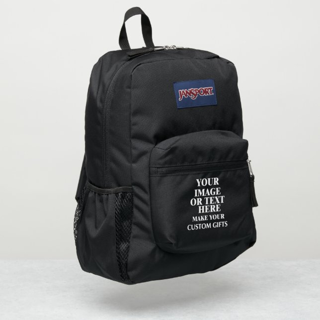 Personalized Jansport Black Backpack (Left Corner)