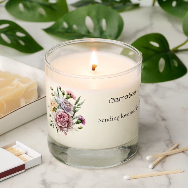 Personalized January Birth Flower Birthday Gift Scented Candle (Lit)