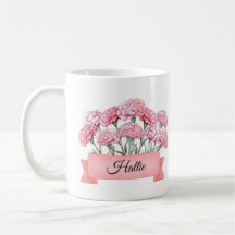 Personalized January Birth Flower Carnation Custom