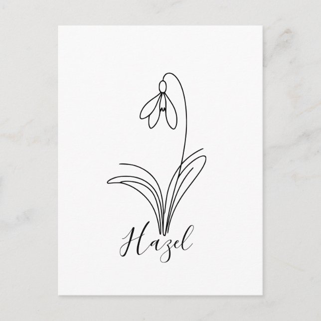 Personalized January snowdrop Birth Flower  Postcard (Front)