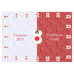 Personalized Japan Angel Flag Black Hair Red White Tablecloth