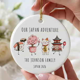 Personalized Japan Family Trip Ornament