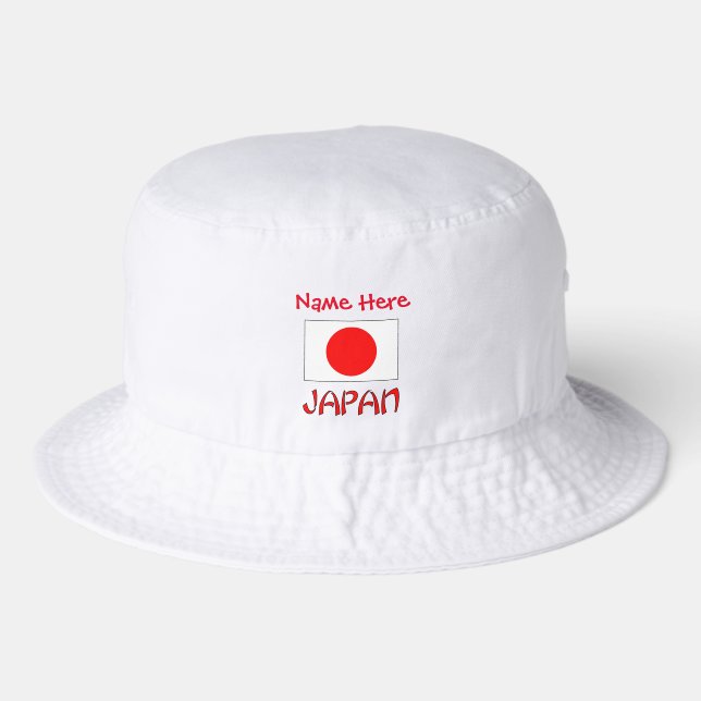 Personalized Japan Flag Bucket Hat (Front)