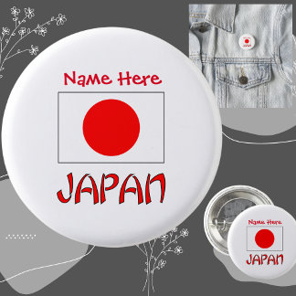 Personalized Japan Flag Heritage Button Pin