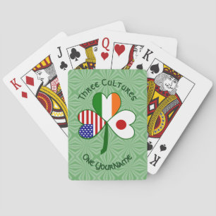 Personalized Japan Ireland USA Shamrock Poker Cards
