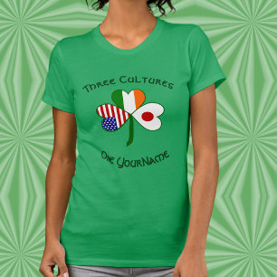 Personalized Japan Ireland USA Shamrock Women's T-Shirt