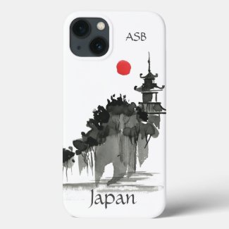 Personalized Japan White, Red, Black Temple Case-Mate iPhone Case