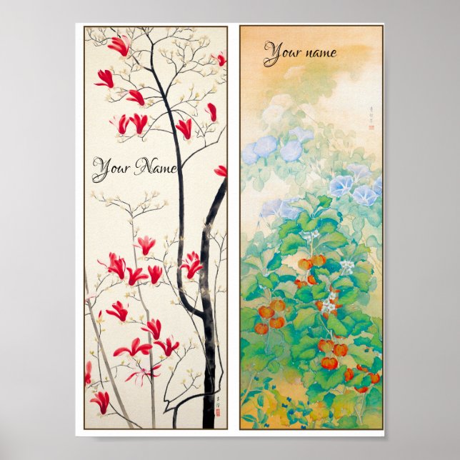Personalized Japanese Art Motif 2 Bookmarks Poster (Front)