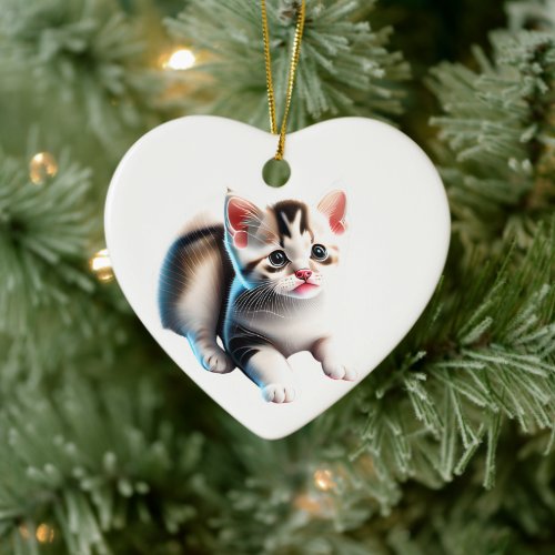 Personalized Japanese Bobtail Kitten Ceramic Ornament