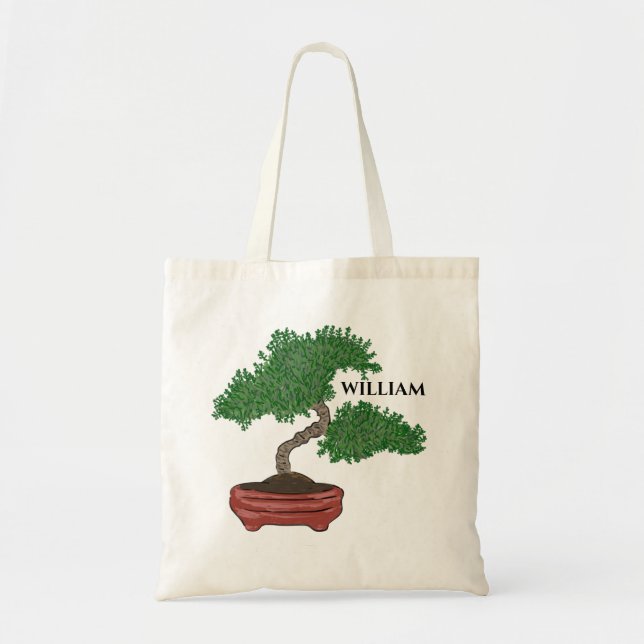 Personalized Japanese Bonsai Tree Tote Bag (Front)